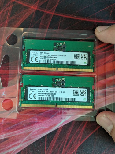 Memoria Ram 16gb 2x8gb 4800mhz