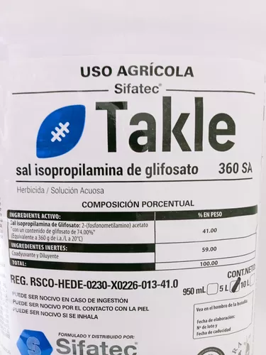 5 Litros De Glifosato Herbicida Control Maleza Hierba Zacate