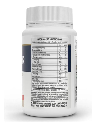 Kit 4 Ômega 3 Omegafor Memory - 60 Cápsulas - Vitafor Sem Sabor