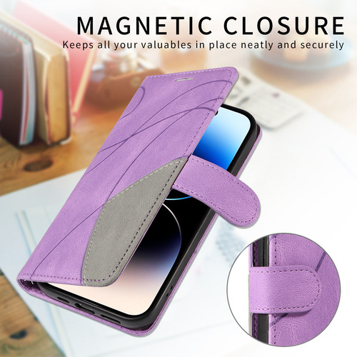 Funda Para Oppo Reno Series De Piel Sintética De Alta Calidad, Funda Protectora Tipo Cartera Con Ranura Para Tarjetas, Soporte, Etc., Color Morado