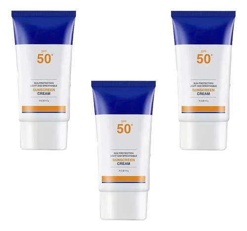 3pcs×sun Control De Brillo Protector Solar Facial Fps 50,60g