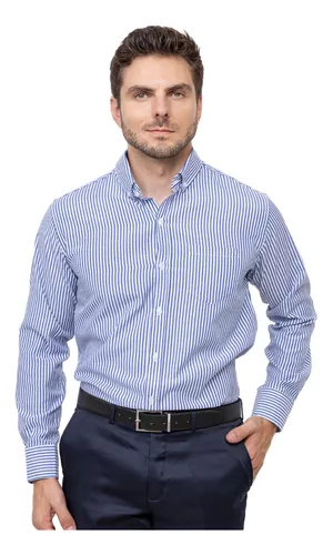 Camisa Social Masculina Azul Xadrez - Camisaria Colombo