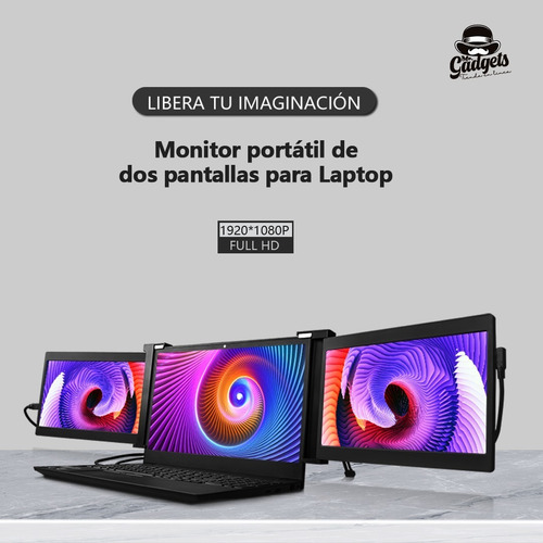 Imagen 2 de 10 de 2 Pantallas Para Laptop Portátil Doble Monitor 13,3'' 1080p