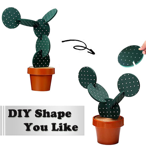 Juego De Posavasos De Cactus Para Bebidas De 6 Piezas, Diver