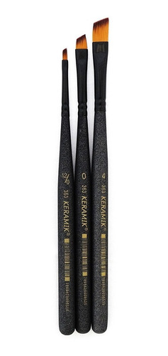 Kit Pincel Keramik 363 Carga Dupla One Stroke - 03 Unidades