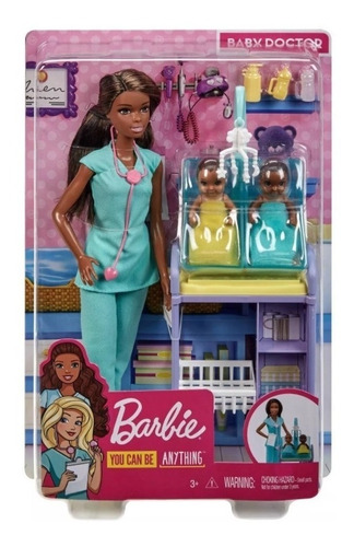 Imagem 8 de 9 de Barbie Profissões Pediatra Negra Com 2 Bebês Mattel Ms Sj