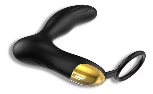 Dildo Anal Con Vibrador Estimulador Punto G Próstata Hombres Color Negro