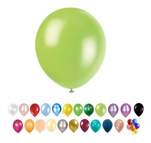 Globos Perlados Verde Manzana 12 PuLG X 25 Deco Cotillon