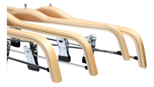 Paquete De 10 Perchas Para Pantalones O Faldas De Madera Con