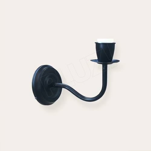 Imagen 3 de 8 de Aplique Pared Simple 1 Luz - Hierro Negro