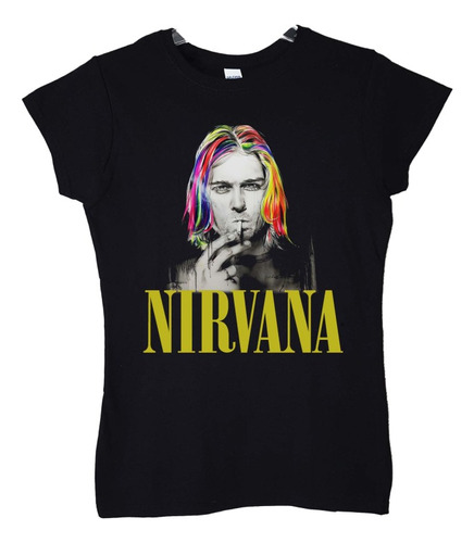 Polera Mujer Nirvana Kurt Logo Cigarrette Rock Abominatron