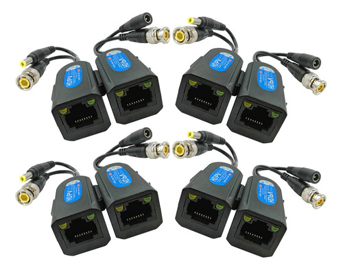 4 Pares De Adaptadores Pasivos De Video Balun Bnc Rj45 ...