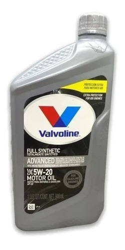 Aceite Valvoline Advanced 5w20 Sintetico X 1 L Distrymat