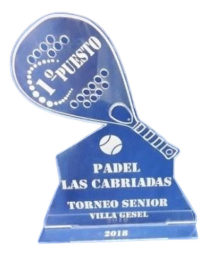 Souvenir Trofeo Acrilico Padel Cumple Torneo X 12 Unidades