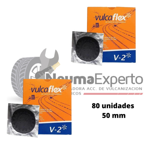 Parche Vulcaflex V2 Para Reparacion De Neumaticos 80 Und