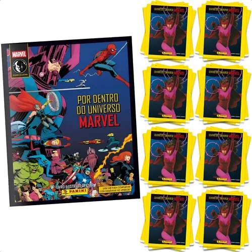 Álbum Marvel Comics 2025 Oficial + 60 Figurinhas (12 Env
