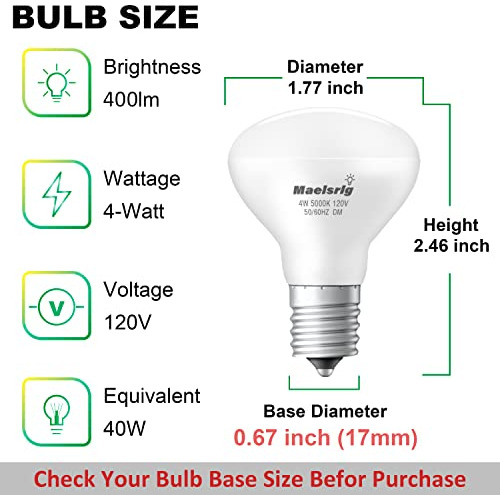 Bombilla Led MaelsrLG E17 R14 De 4 W (equivalente A 40 W), M