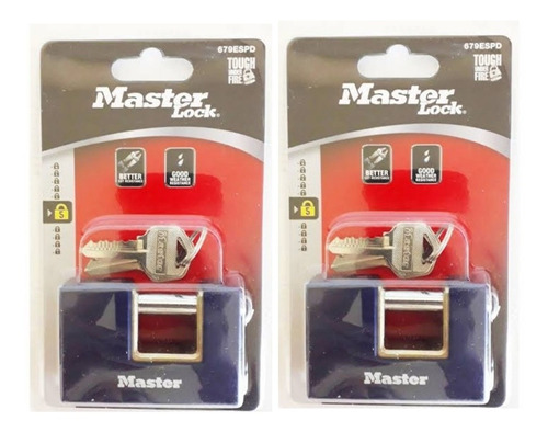 2 Candado Metalico Cortina Master Lock 3llaves 17mm/13mm