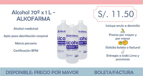 Alcohol 70ª X 1l - Alkofarma