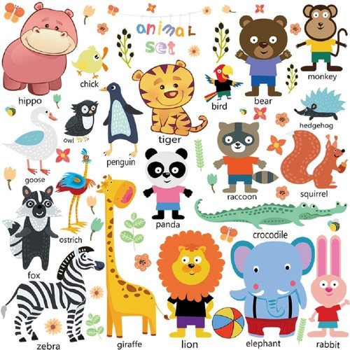 Removabel Kids Room Vinilos Decorativos Murales Animale...