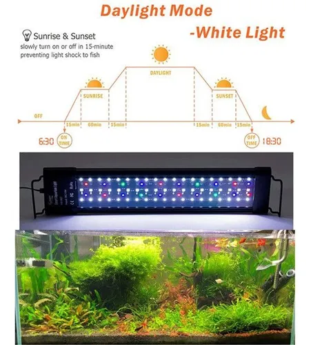 Lámpara Acuario Plantado Led 48w Hygger Extensible 75-90cm