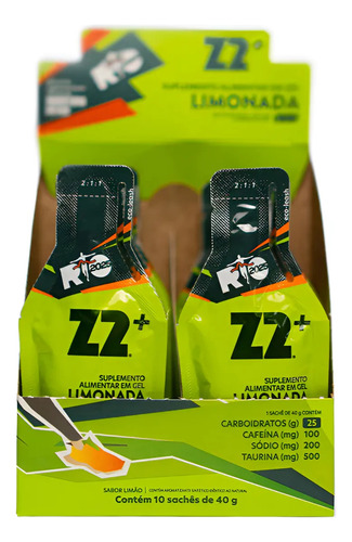 Energy Gel Z2 Display 10 Unidades 25carb - 400g Sabor Limonada