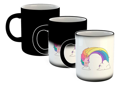 Taza Magica Nubes Chancho Pelo Arcoiris