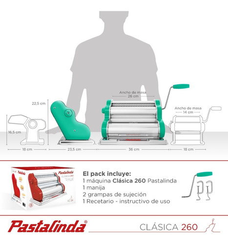 Imagen 8 de 9 de Pastalinda Máquina Clásica 260 Verde