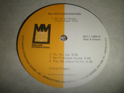 Disco En Vinyl 12'' Importado De Silver Convention (1976)