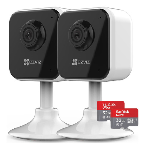 Kit X2 Mini Camaras De Seguridad Wifi Ezviz + Memorias 32gb