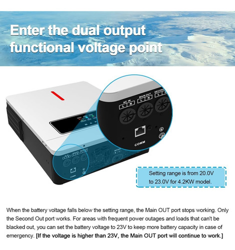 Wifi Inversor Solar Híbrido On/off-grid 4.2kw 60hz 110-240v