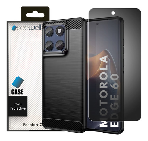 Capa Capinha Para Motorola Edge 60 + Pelicula Privacidade