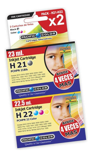 Pack 2 Cartuchos Alternativo H-21 / H-22 / 01-pchn21pack