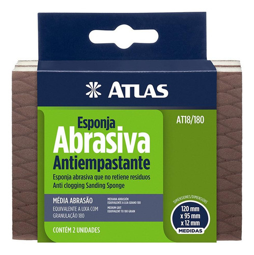 Esponja Abrasiva Atlas 120x95 Abrasao Alta  At18/100