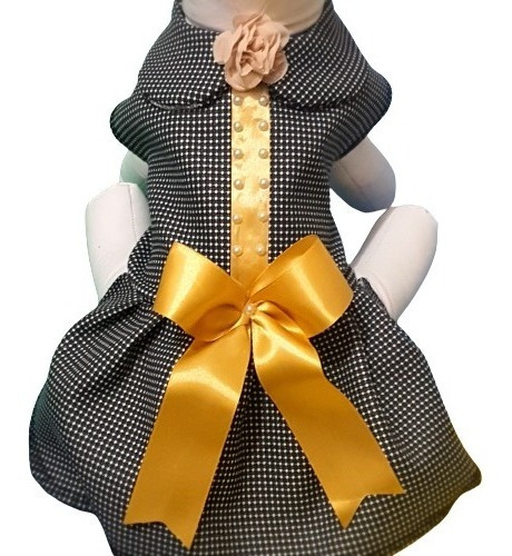 Roupa Pet - Vestido Tweed Tam 2 - Roupinha Cachorro Moda Pet
