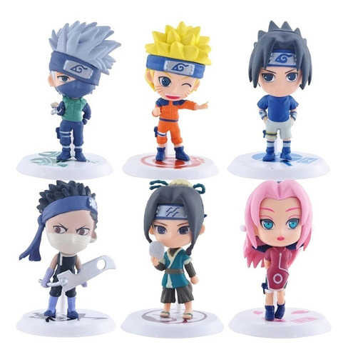 Figuras De Naruto Shippuden Lote/set 6 Piezas 2 Diseños 7 Cm