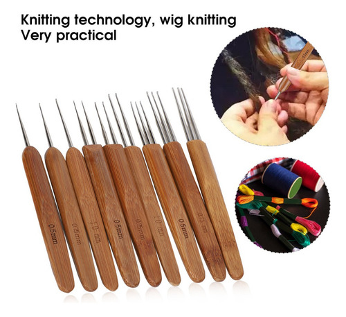 9pcs Needles Dirty Braid Crochet 0.5mm 0.75mm