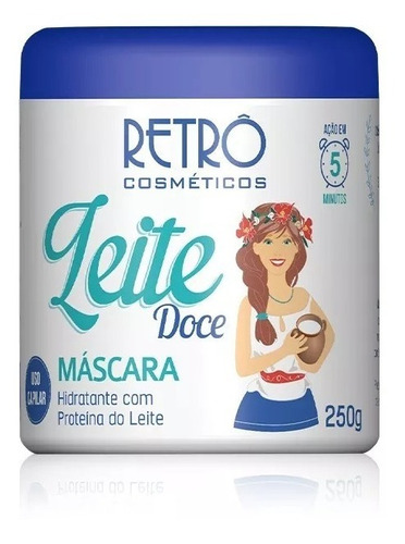 Máscara Hidratante Leite Doce Retrô Cosméticos 250gr +brinde