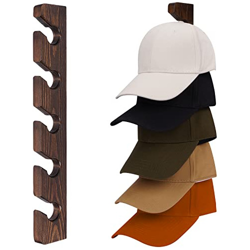 Wooden Hat Rack For Wall Baseball Cap Display Organizer...