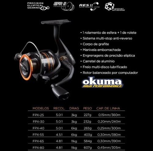 Molinete Okuma Fina Pro Xp - Fpx 30