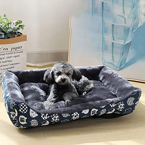 Cama Mascota Ultrasuave Gato Perro Xxl Hasta 50kg - Wuf Colo Azul 02