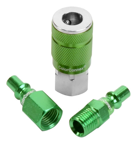 Kit De Acoplador Y Enchufe, Aro Tipo B, 1/4  Npt, Verde...