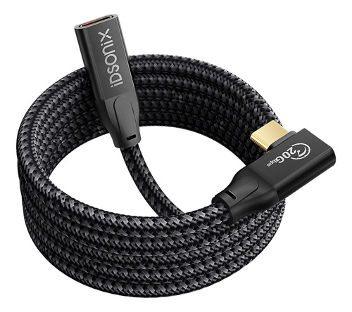 Cable De Extensin Usb C De Nailon Trenzado (ngulo Derecho/20