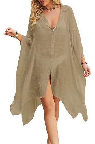 Traje De Baño Cover Ups Mujer Bikini Beach Túnica Vestido