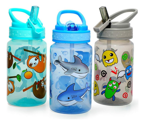 Botella De Agua Beber Niños De 15 Oz, Sin Bpa, Boca An...