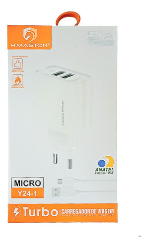 Kit 20 Carregadores H`maston 5,1a Y24-1 V8 +y24-3 Tipo-c Cor Y24-1 Y24-3