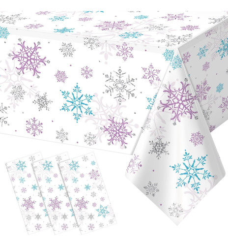 3 Piezas De Decoración De Mantel De Fiesta De Copo De Nieve
