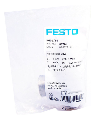 New In Box Festo Hgl-3/8-b 530032 Gas Fitting