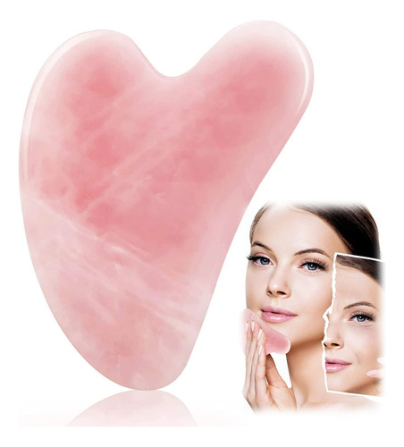 100% Natural Cuarzo Rosa Gua Sha Para Masajeador Facial