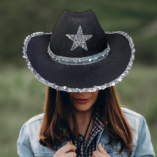 Sombrero De Vaquero Con Correa Ajustable Para La Barbilla,